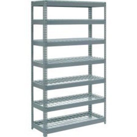 GLOBAL EQUIPMENT Extra Heavy Duty Shelving 48"W x 24"D x 96"H With 7 Shelves, Wire Deck, Gry 717476
